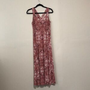 Artisan NY Maxi Dress built in bra red print boho
